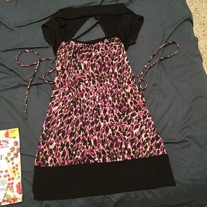 Purple leopard print dress
